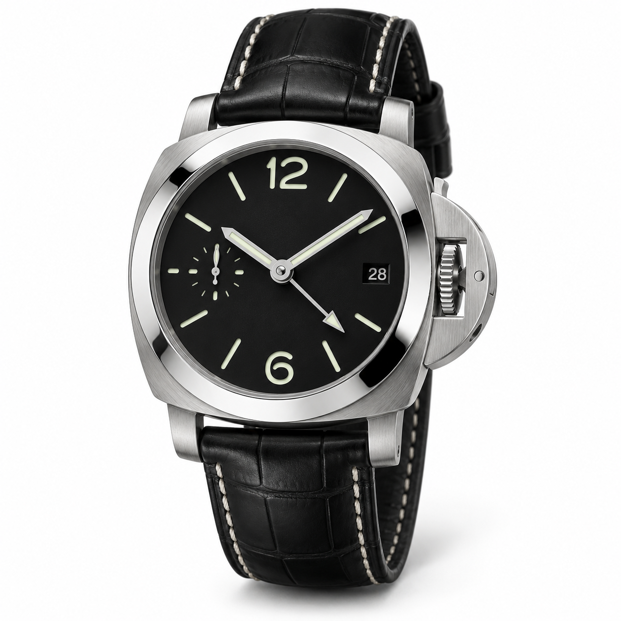 Luminor GMT - Cuero Negro / Plateado Negro